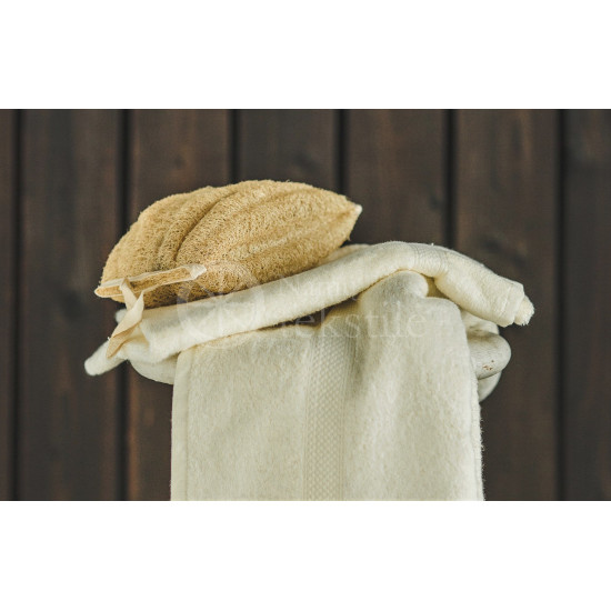 Cotton terry towel cream